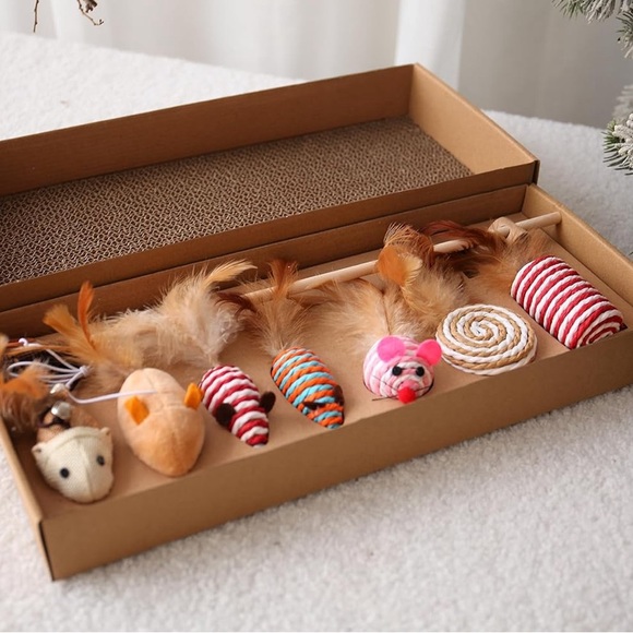 Cat Toys for Indoor Cats, Interactive Cat Toy 7PCS Retractable Cat Wand Toy - Picture 3 of 7